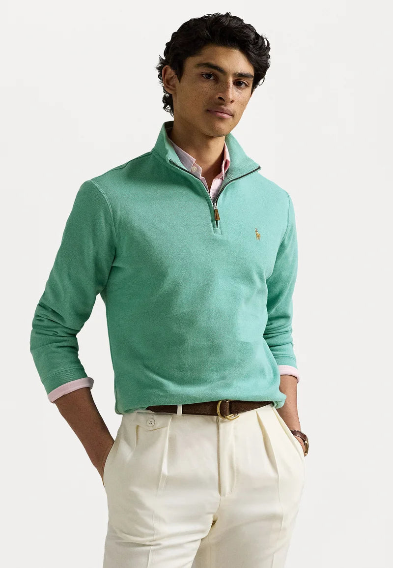 Sudadera con cremallera y cuello de algodón