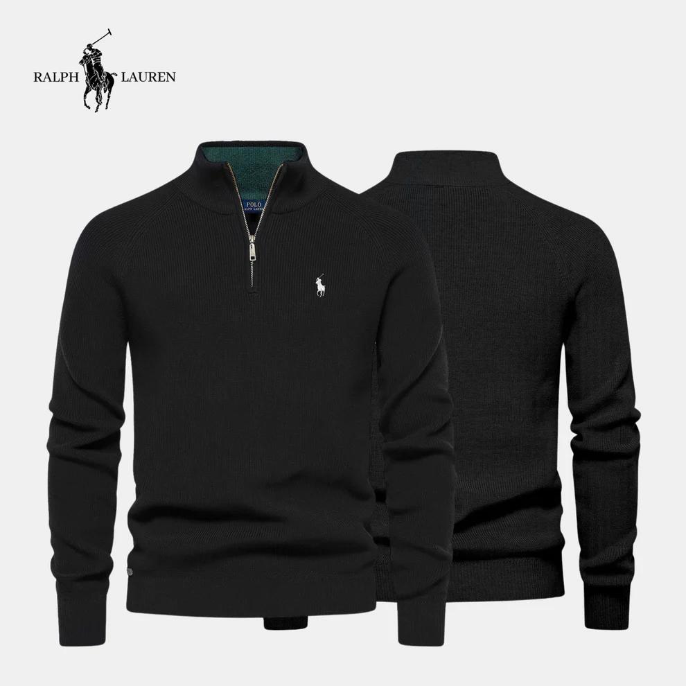 Sudadera con cremallera y cuello de algodón