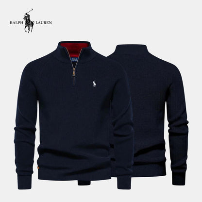 Sudadera con cremallera y cuello de algodón