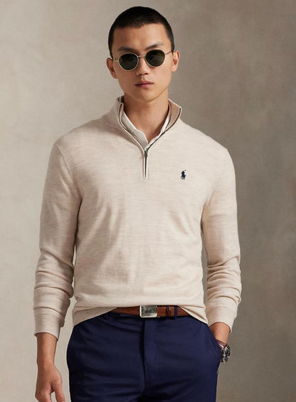 Sudadera con cremallera y cuello de algodón