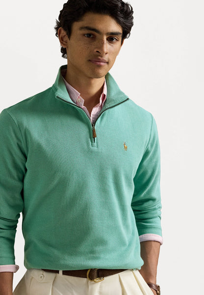 Sudadera con cremallera y cuello de algodón