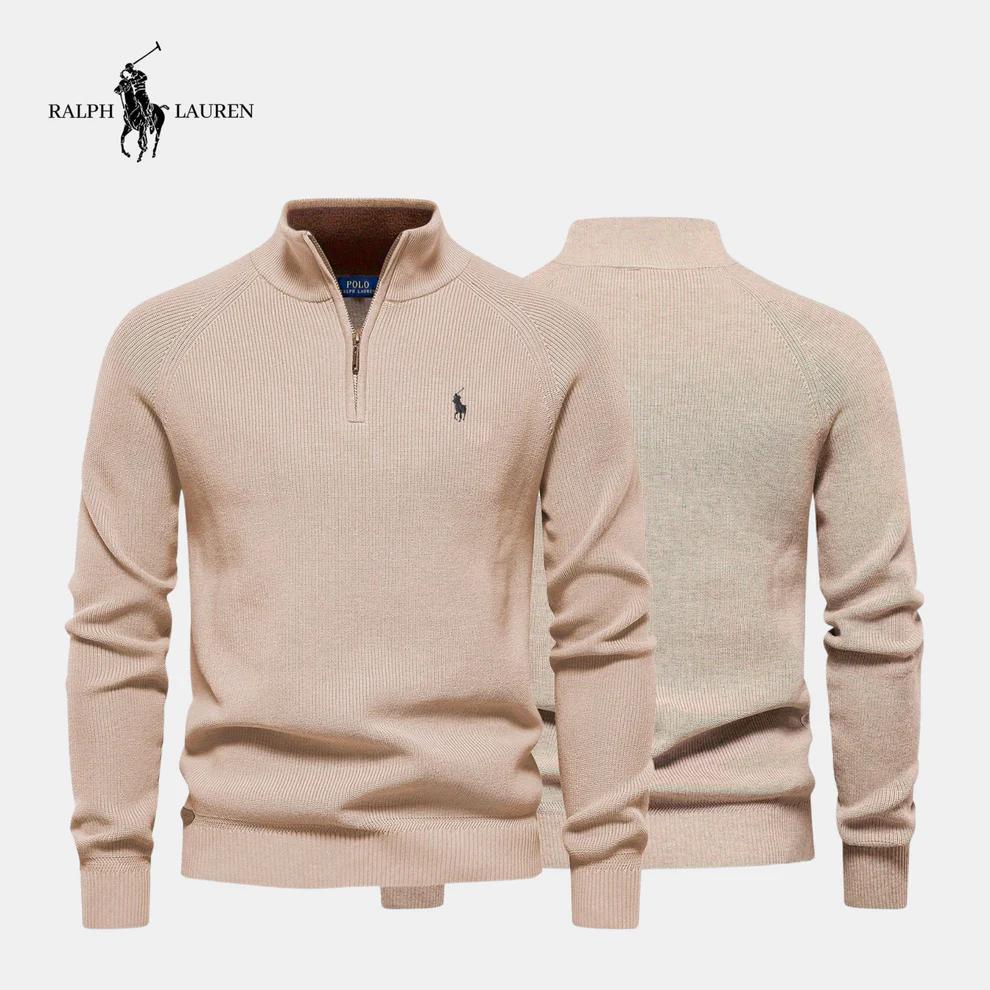Sudadera con cremallera y cuello de algodón