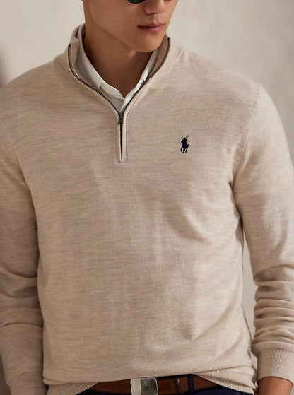 Sudadera con cremallera y cuello de algodón