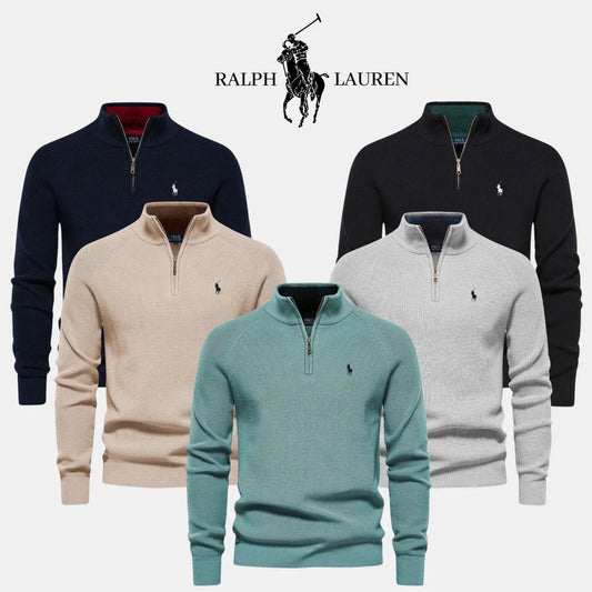 Sudadera con cremallera y cuello de algodón