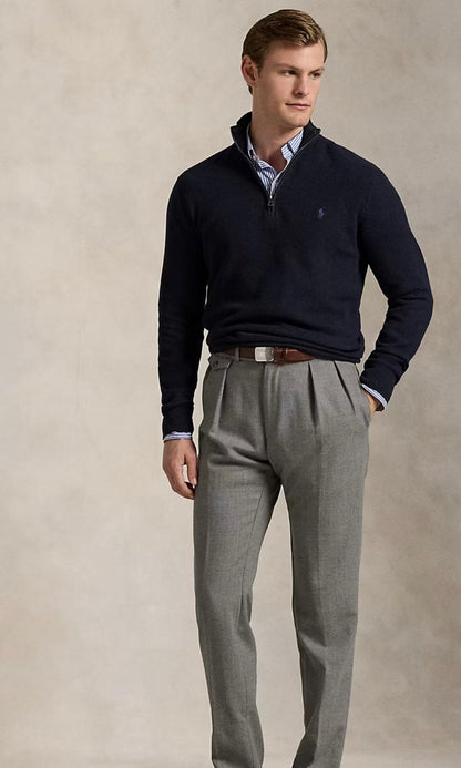 Sudadera con cremallera y cuello de algodón