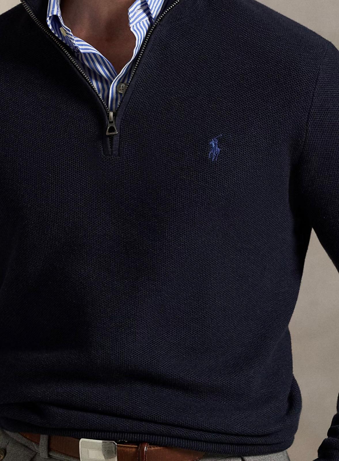 Sudadera con cremallera y cuello de algodón