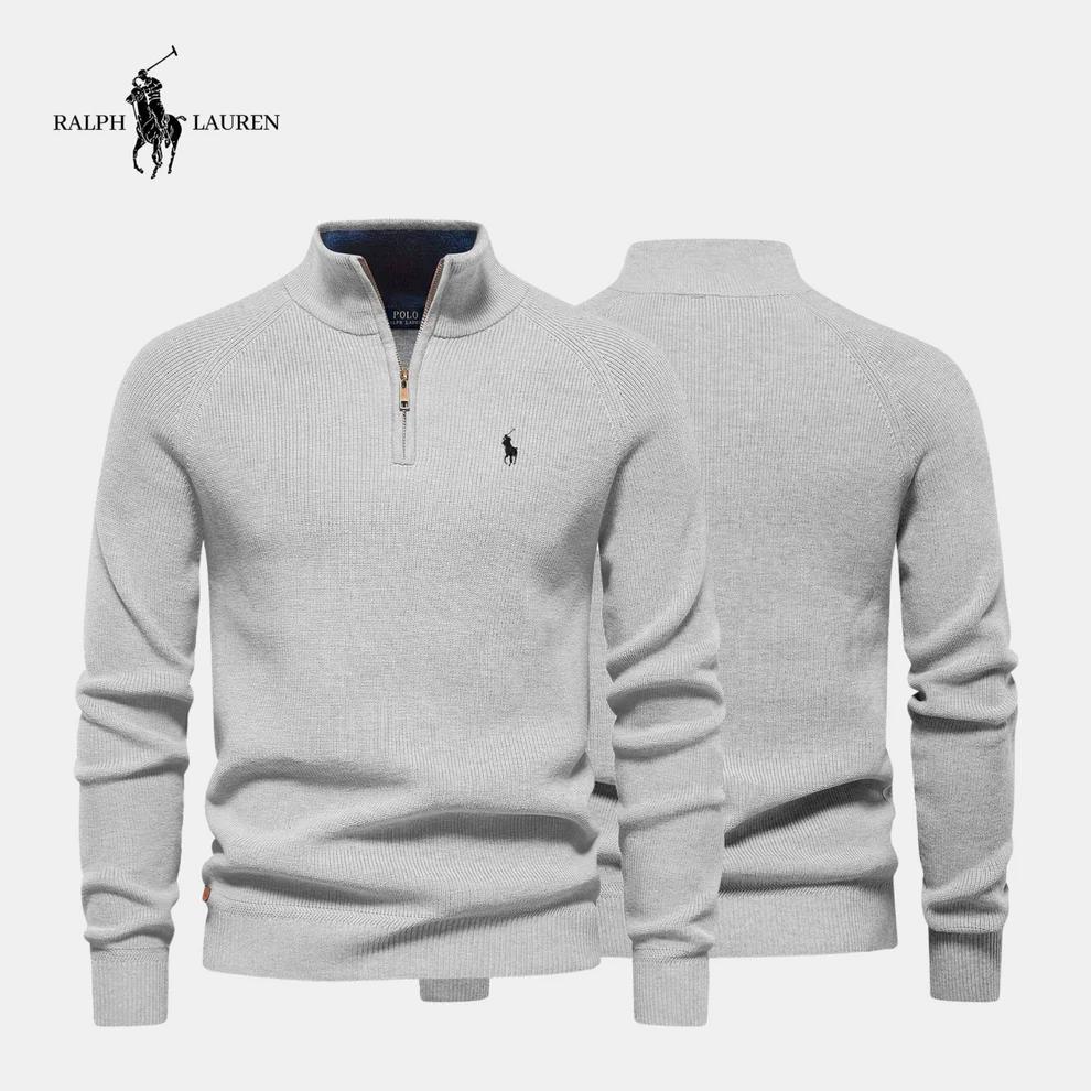 Sudadera con cremallera y cuello de algodón