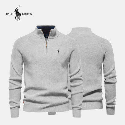 Sudadera con cremallera y cuello de algodón