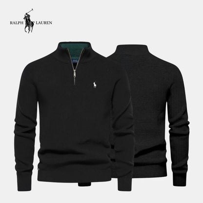 Sudadera con cremallera y cuello de algodón