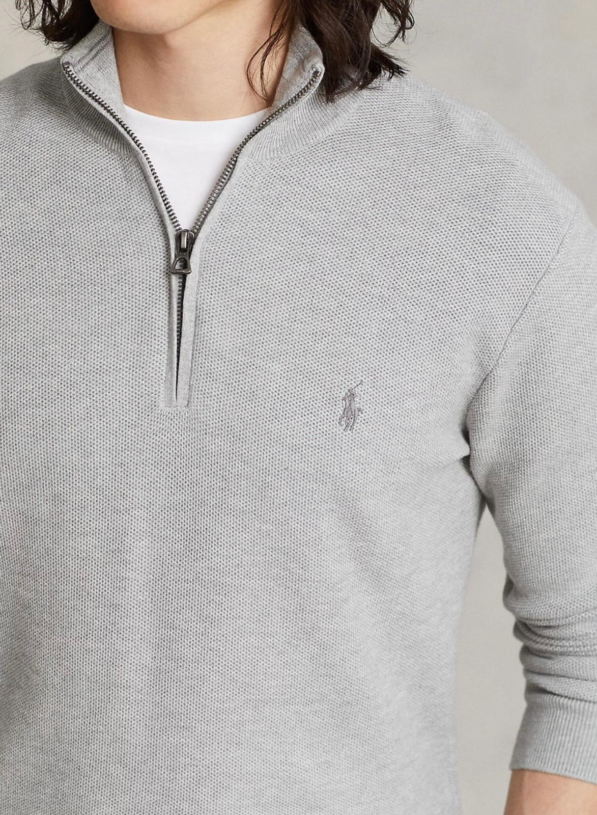 Sudadera con cremallera y cuello de algodón