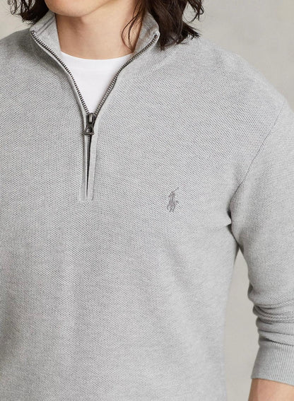 Sudadera con cremallera y cuello de algodón