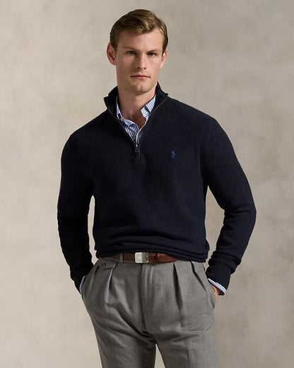 Sudadera con cremallera y cuello de algodón