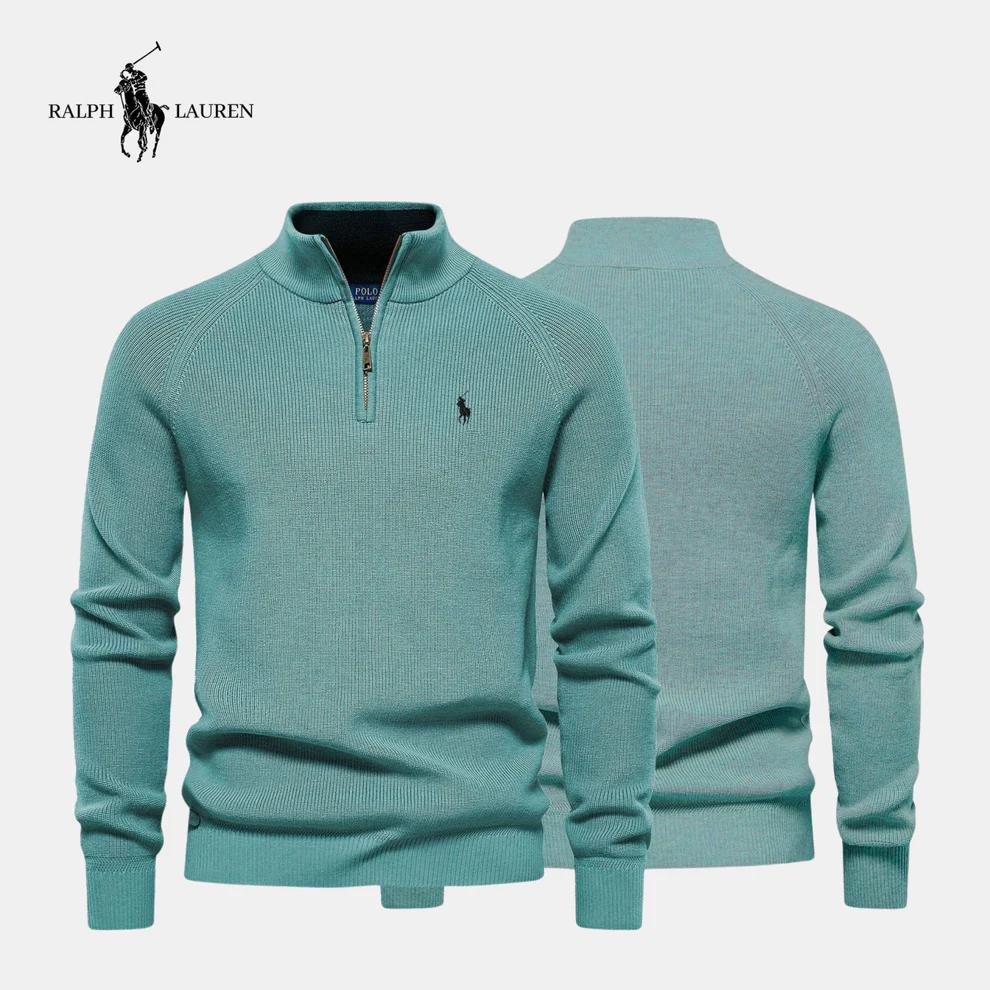 Sudadera con cremallera y cuello de algodón