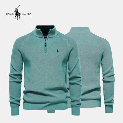 Sudadera con cremallera y cuello de algodón