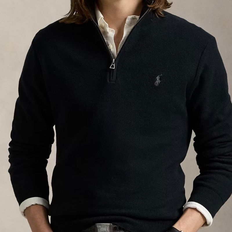 Sudadera con cremallera y cuello de algodón